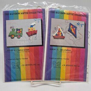 Quilt Plushy Sewing Pattern Rainbow Softie Kite & Sailboat and Tugboat and Train